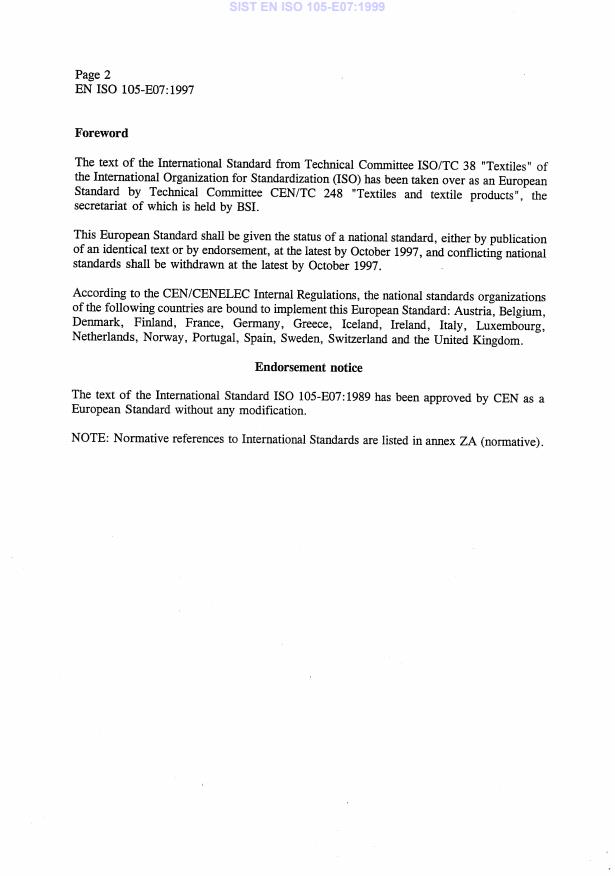 EN ISO 105-E07:1997 EN ISO 105-E07:1999 - Page 4 preview