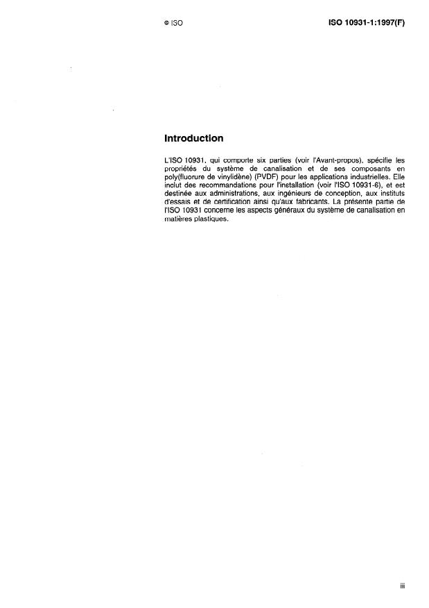 ISO 10931-1:1997 - Systemes de canalisation en matieres plastiques pour les applications industrielles -- Poly(fluorure de vinylidene) (PVDF)