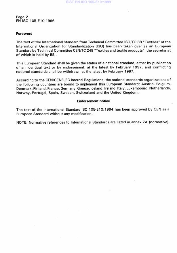 EN ISO 105-E10:1996 EN ISO 105-E10:1999 - Page 4 preview