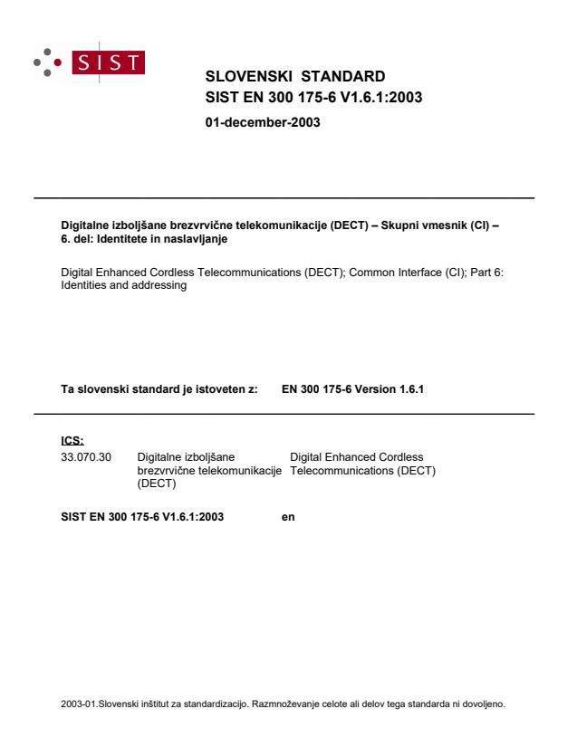 EN 300 175-6 V1.6.1:2003