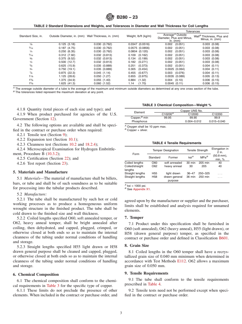 ASTM B280-23 - Standard Specification for Seamless Copper Tube for Air Conditioning and Refrigeration  Field Service