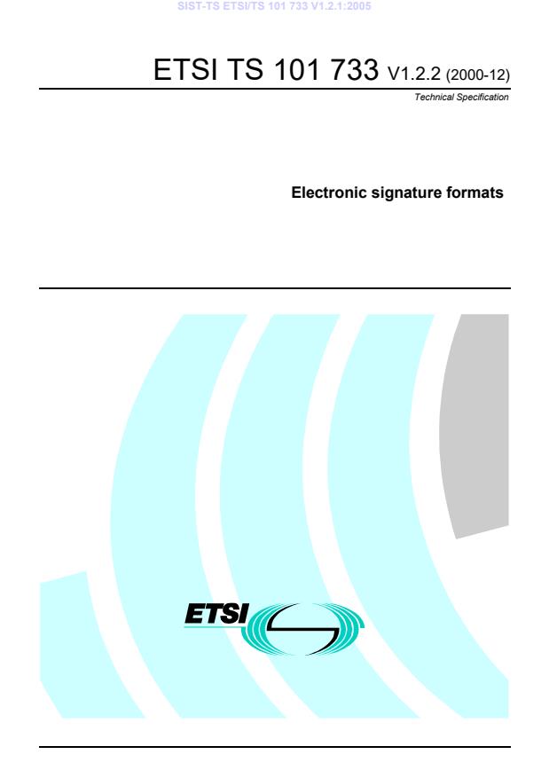 TS ETSI/TS 101 733 V1.2.1:2005