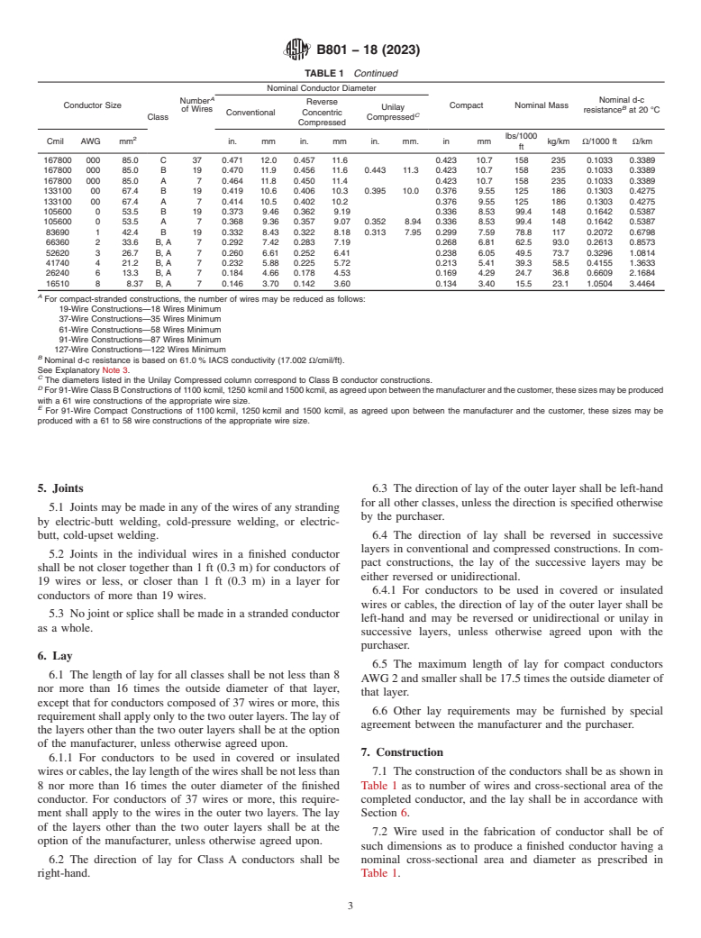 ASTM B801-18(2023) - Standard Specification for Concentric-Lay-Stranded Conductors of 8000 Series Aluminum   Alloy for Subsequent Covering or Insulation