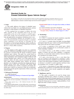 ASTM F3658-23 ASTM F3658-23 - Standard Guide for Crewed Suborbital Space Vehicle Design - Page 1 preview