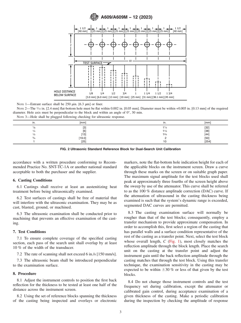 ASTM A609/A609M-12(2023) - Standard Practice for  Castings, Carbon, Low-Alloy, and Martensitic Stainless Steel,  Ultrasonic Examination Thereof