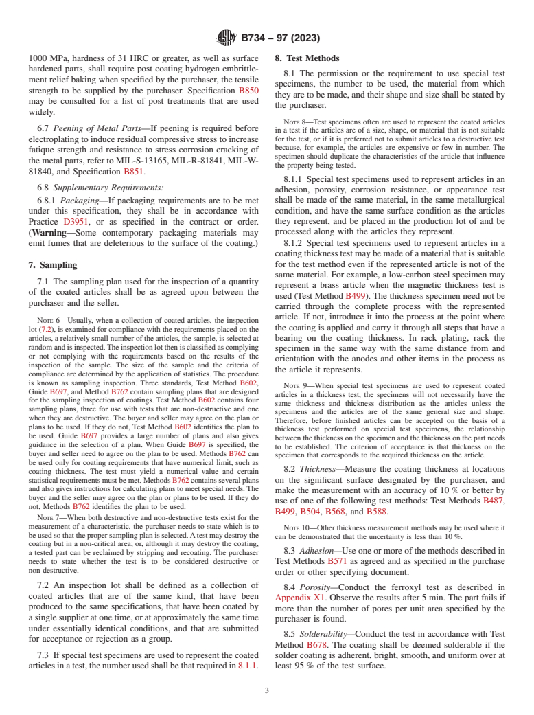 ASTM B734-97(2023) - Standard Specification for  Electrodeposited Copper for Engineering Uses