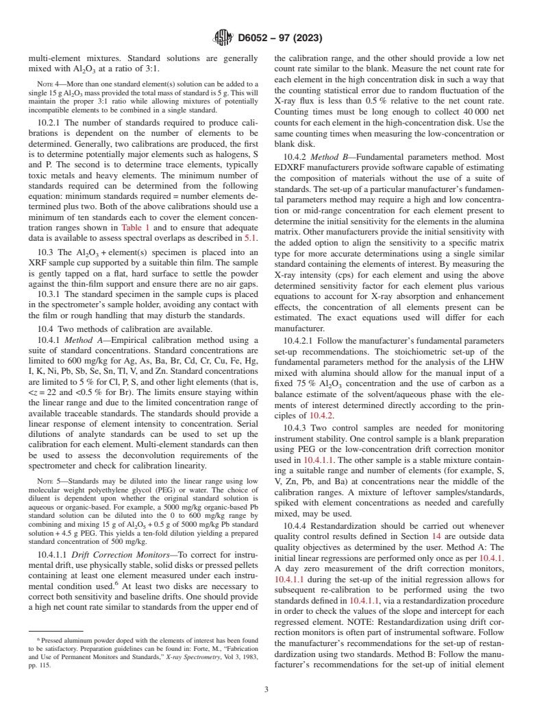 ASTM D6052-97(2023) - Standard Test Method for  Preparation and Elemental Analysis of Liquid Hazardous Waste  by Energy-Dispersive X-Ray Fluorescence