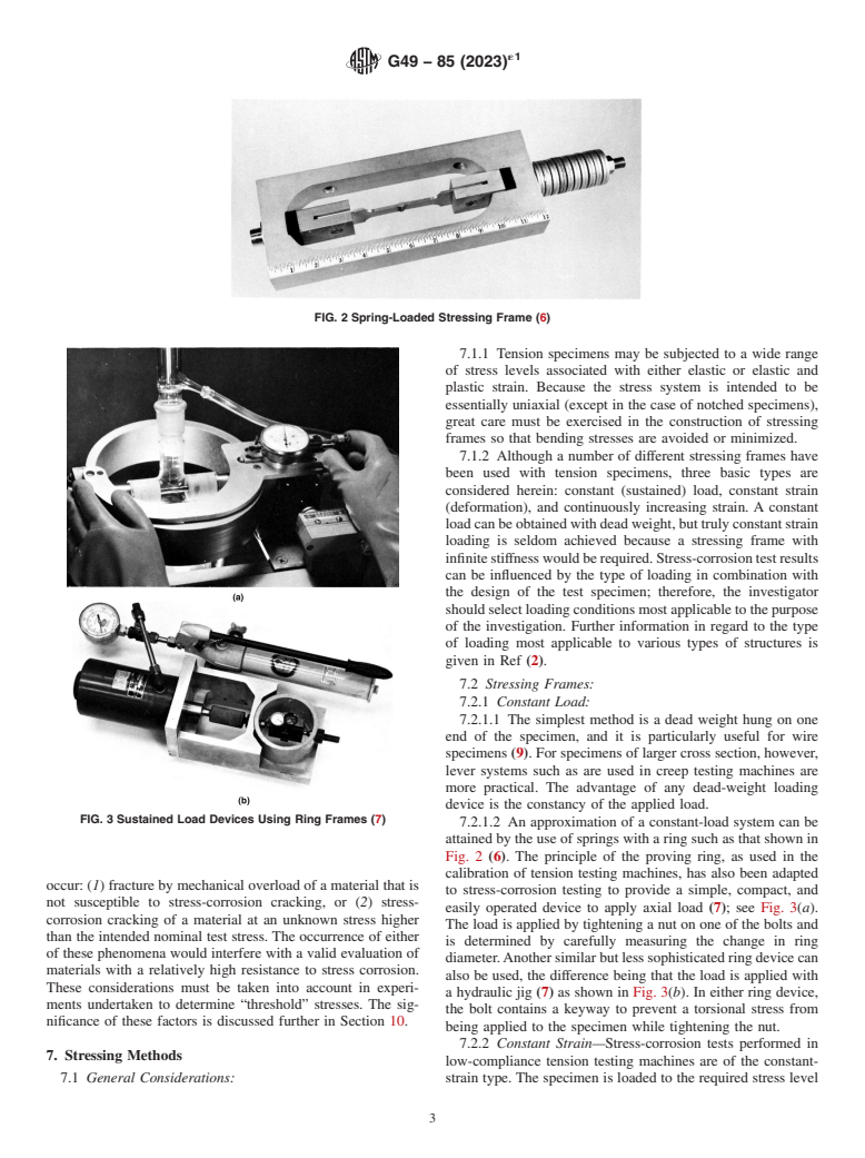 ASTM G49-85(2023)e1 - Standard Practice for Preparation and Use of Direct Tension Stress-Corrosion Test  Specimens