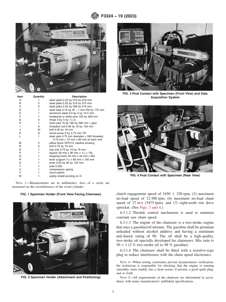 ASTM F3324-19(2023) - Standard Test Method for Measurement of Cut Resistance to Chainsaw in Leg Protective  Devices