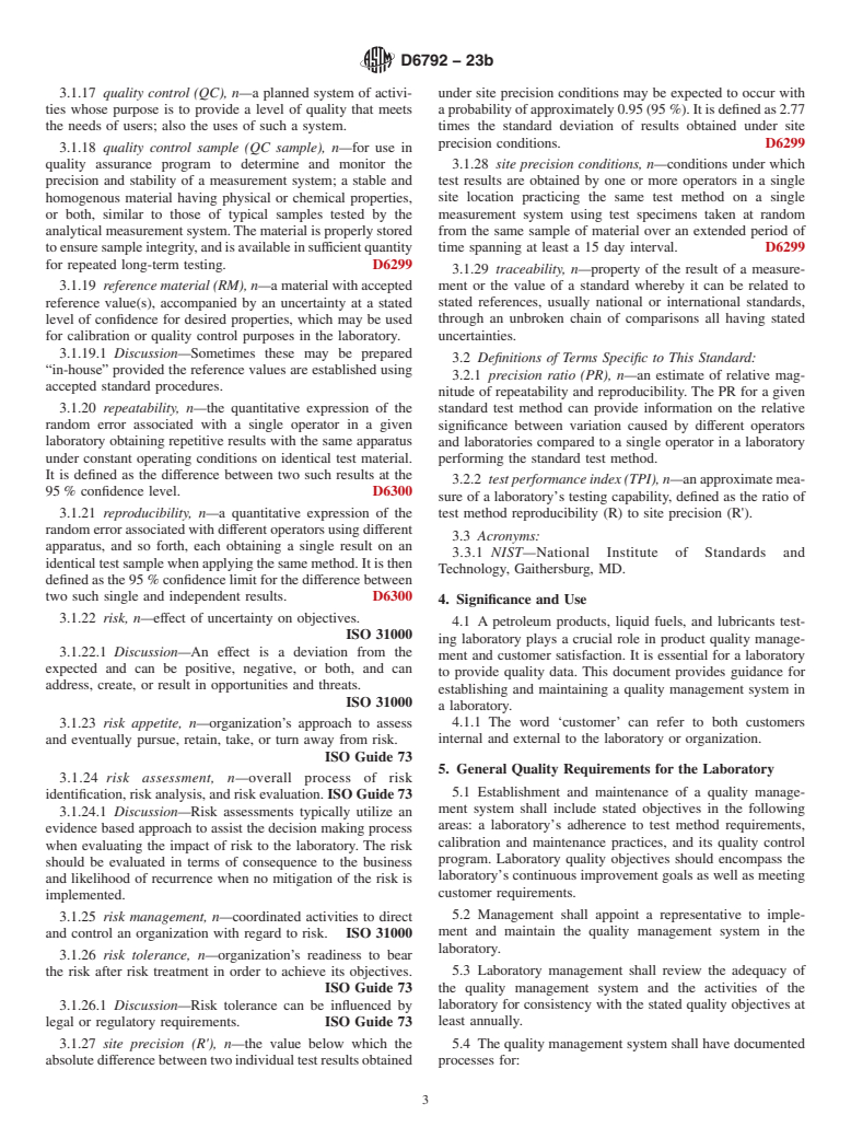 ASTM D6792-23b - Standard Practice for Quality Management Systems in Petroleum Products, Liquid Fuels,  and Lubricants Testing Laboratories