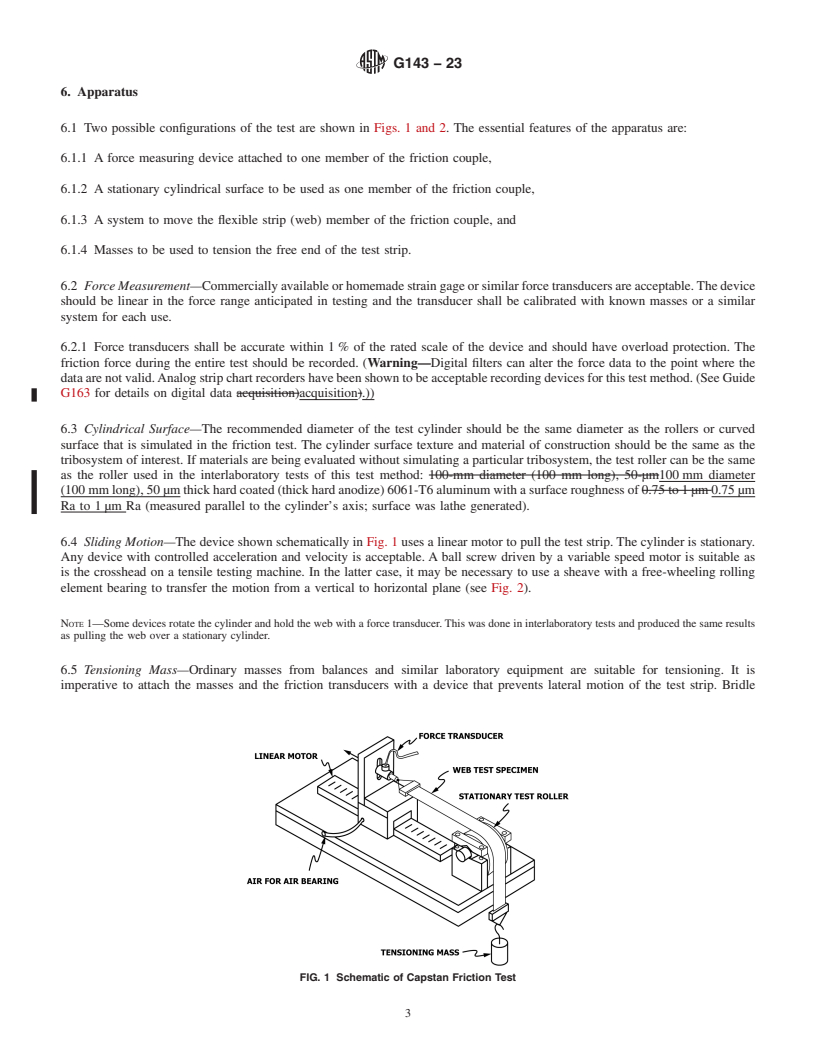 REDLINE ASTM G143-23 - Standard Test Method for  Measurement of Web/Roller Friction Characteristics