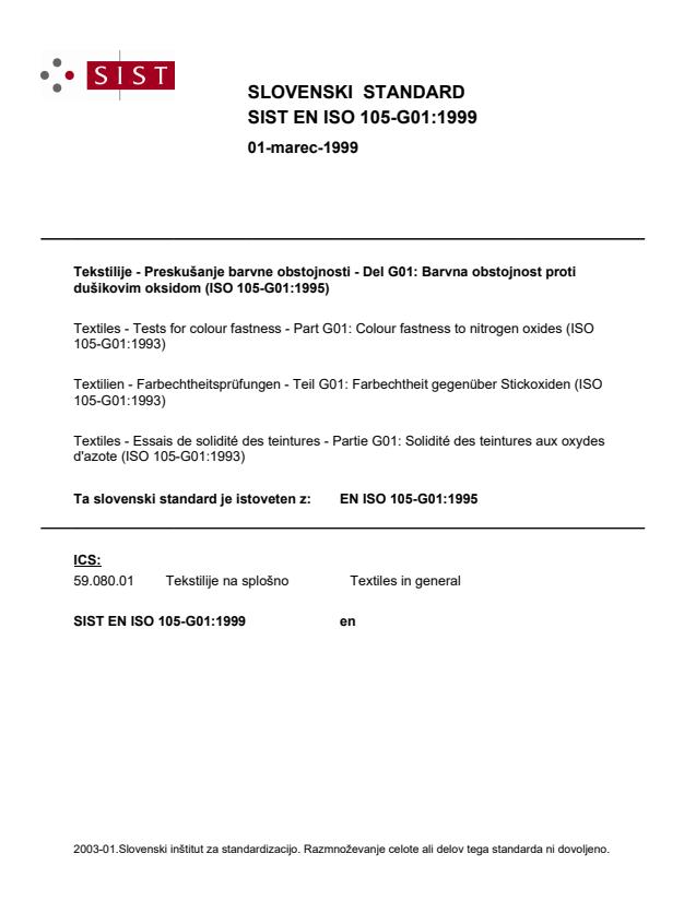EN ISO 105-G01:1999 - manjka ISO