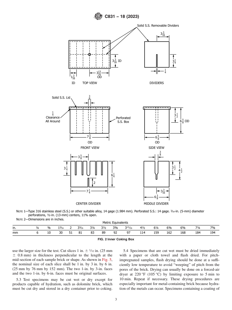 ASTM C831-18(2023) - Standard Test Methods for Residual Carbon, Apparent Residual Carbon, and Apparent Carbon  Yield in Coked Carbon-Containing Brick and Shapes