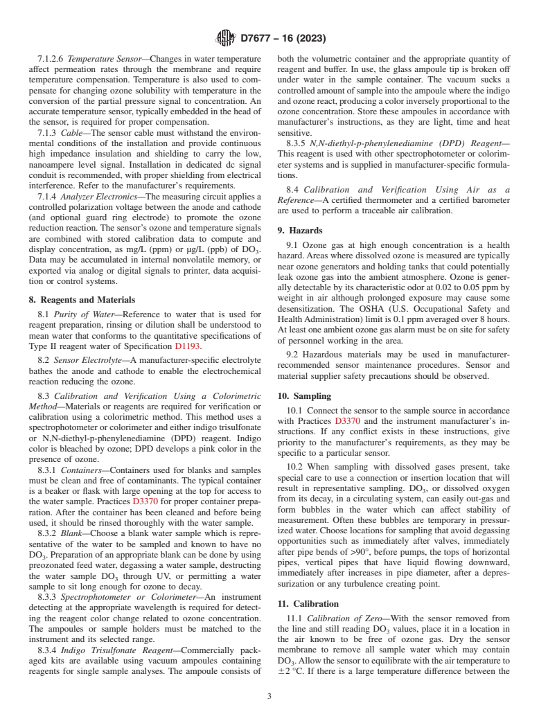 ASTM D7677-16(2023) - Standard Test Method for the  Continuous Measurement of Dissolved Ozone in Low Conductivity   Water