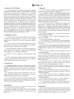 ASTM D7668-23 - Standard Test Method for Determination of Derived Cetane Number (DCN) of Diesel Fuel  Oils—Ignition Delay and Combustion Delay Using a Constant Volume  Combustion Chamber Method