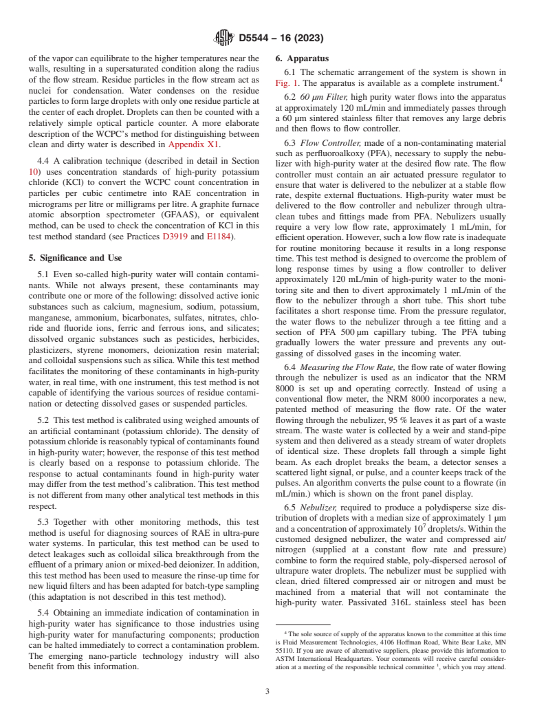 ASTM D5544-16(2023) - Standard Test Method for  On-Line Measurement of Residue After Evaporation of High-Purity   Water