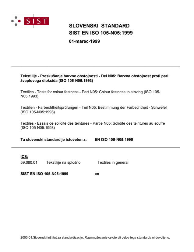EN ISO 105-N05:1999