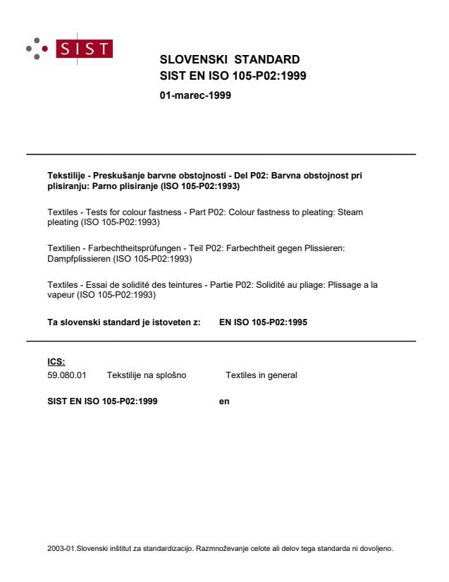 EN ISO 105-P02:1999