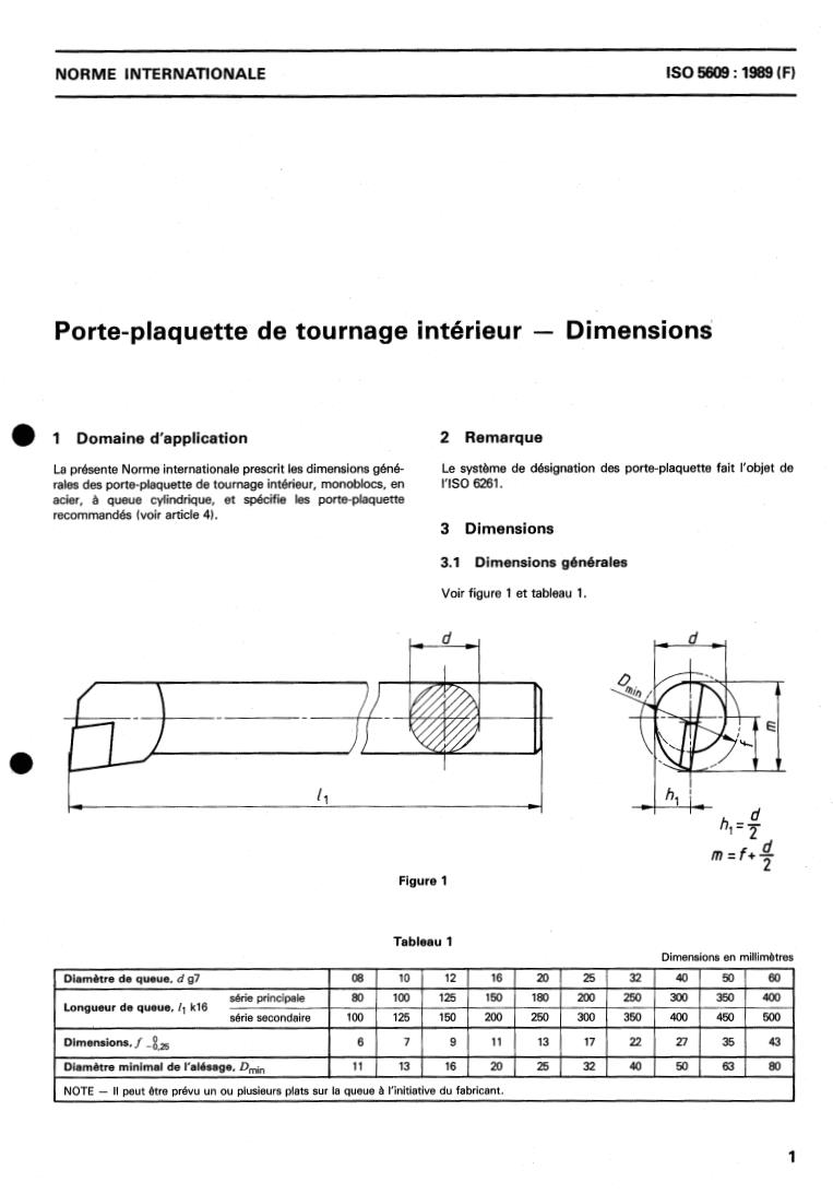 ISO 5609:1989 - Boring bars for indexable inserts — Dimensions
Released:4/6/1989