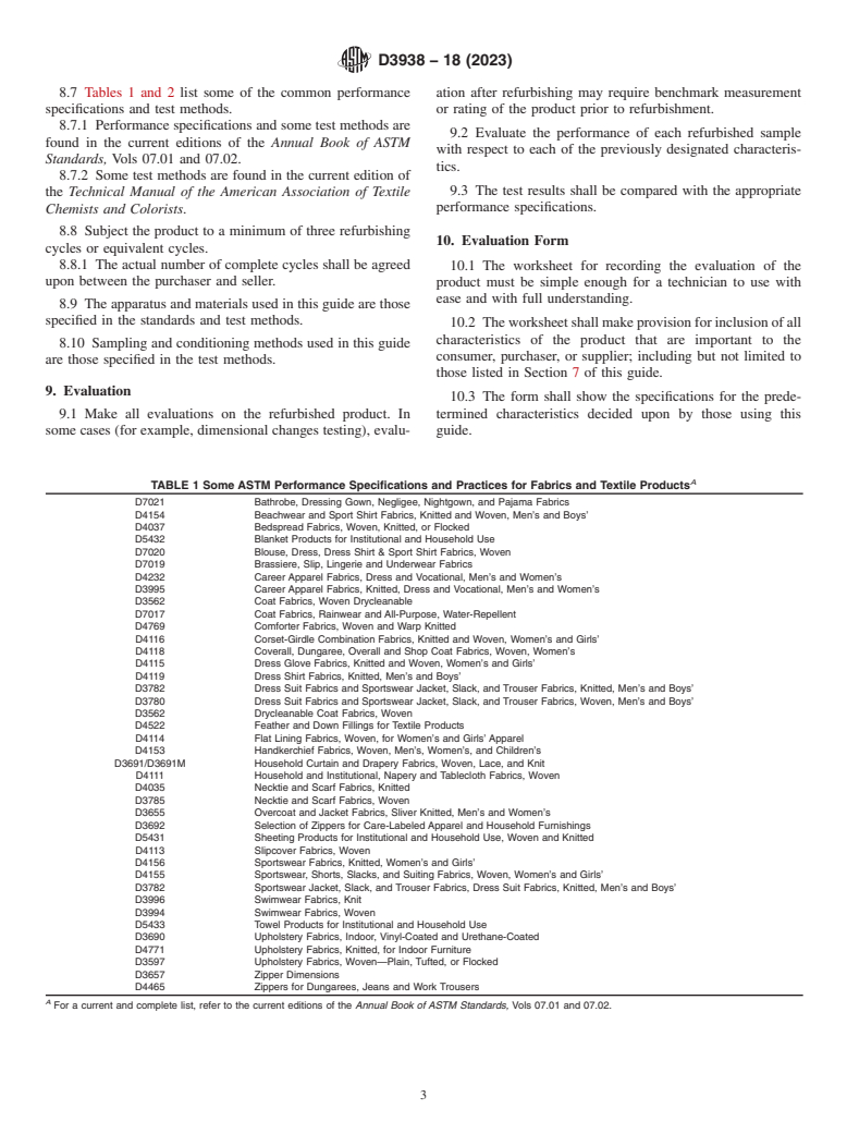 ASTM D3938-18(2023) - Standard Guide for  Determining or Confirming Care Instructions for Apparel and  Other Textile Products