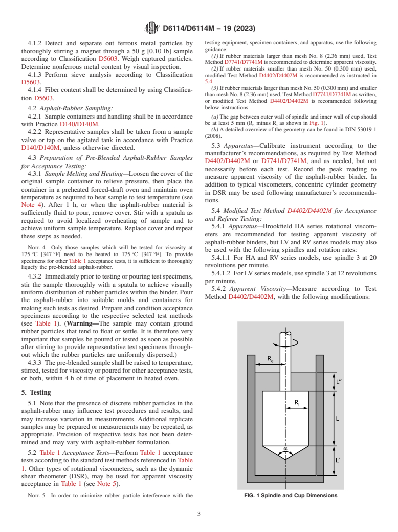 ASTM D6114/D6114M-19(2023) - Standard Specification for  Asphalt-Rubber Binder