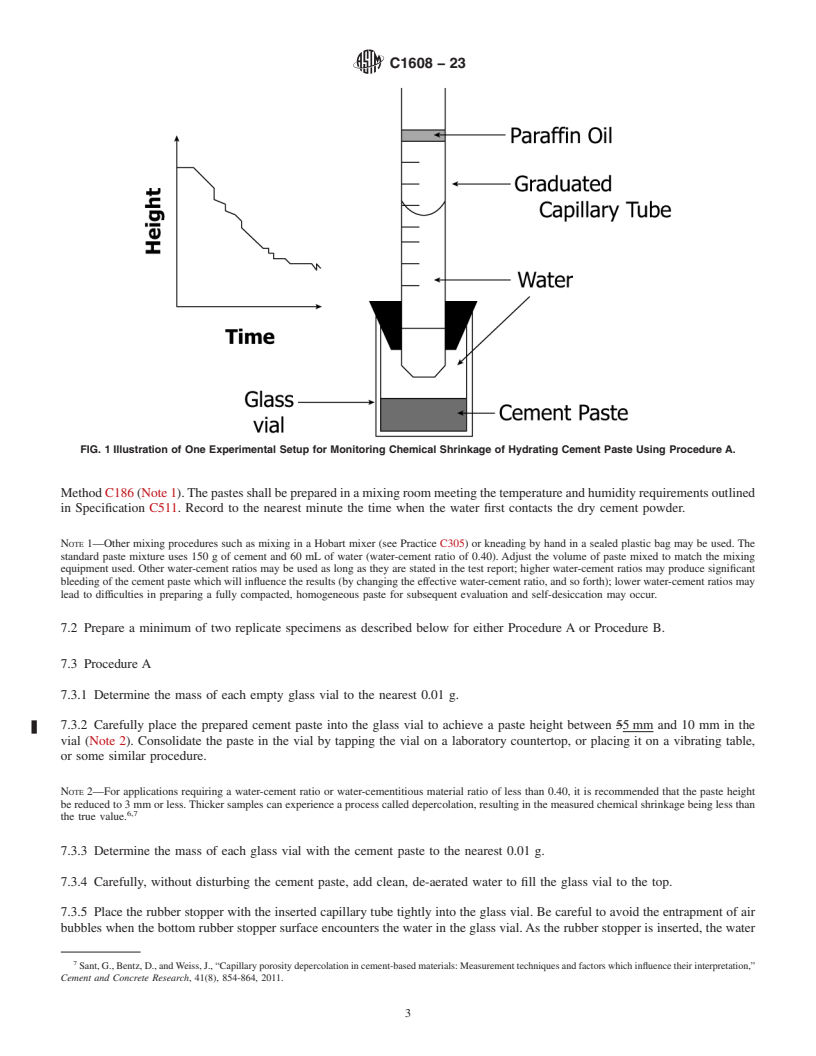 REDLINE ASTM C1608-23 - Standard Test Method for  Chemical Shrinkage of Hydraulic Cement Paste