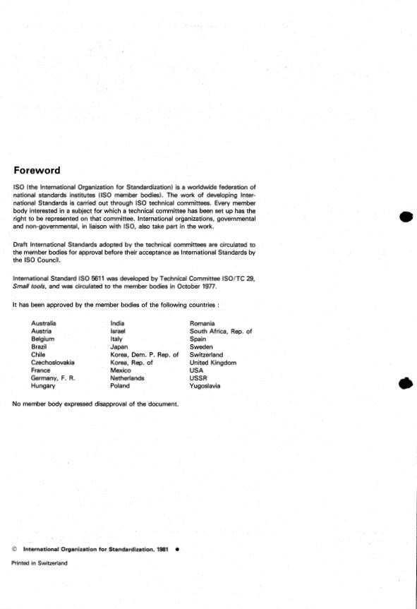 ISO 5611:1981 ISO 5611:1981 - Cartridges, type A, for indexable inserts -- Dimensions - Page 2 preview