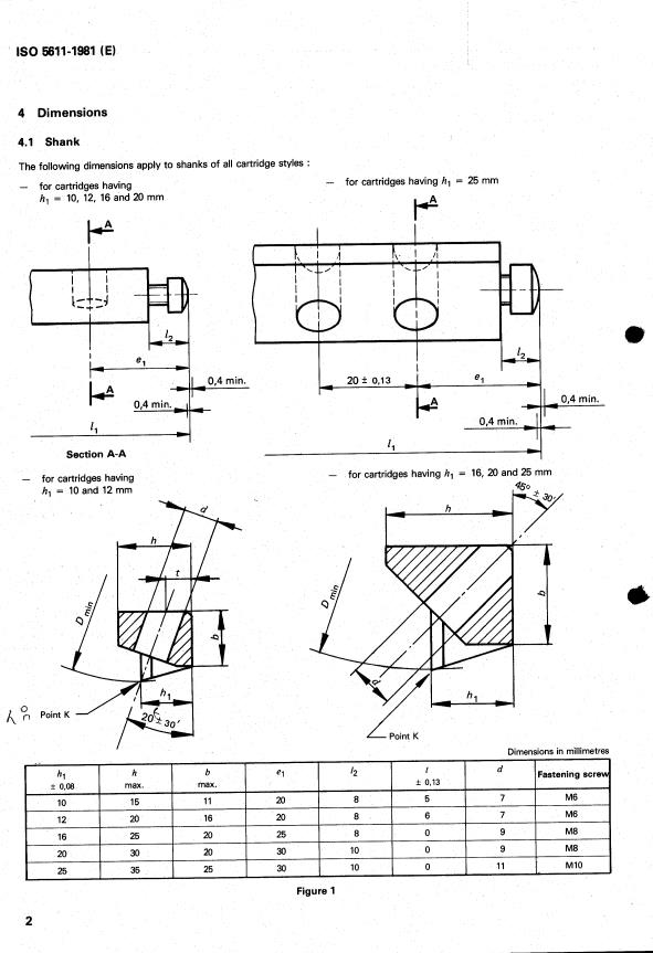 ISO 5611:1981 ISO 5611:1981 - Cartridges, type A, for indexable inserts -- Dimensions - Page 4 preview