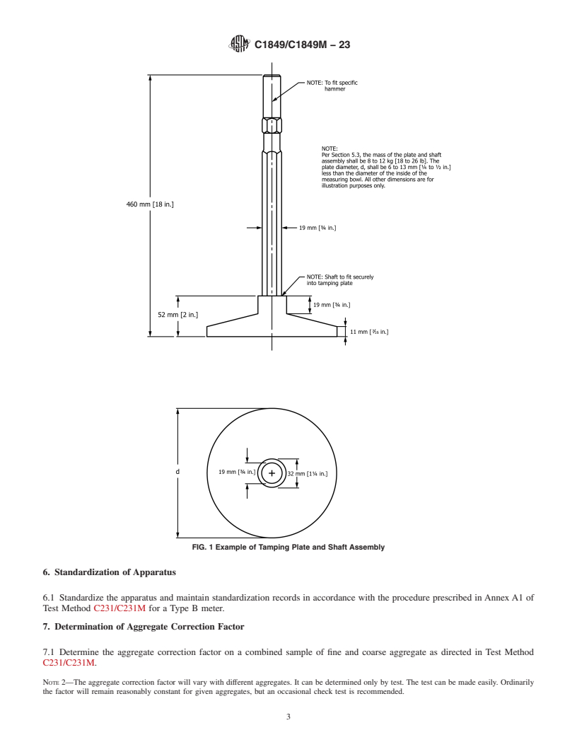REDLINE ASTM C1849/C1849M-23 - Standard Test Method for Density and Air Content (Pressure Method) of Freshly Mixed  Roller-Compacted Concrete