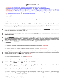 ASTM C1849/C1849M-23 REDLINE ASTM C1849/C1849M-23 - Standard Test Method for Density and Air Content (Pressure Method) of Freshly Mixed Roller-Compacted Concrete - Page 2 preview