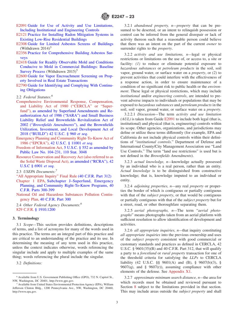 ASTM E2247-23 - Standard Practice for Environmental Site Assessments: Phase I Environmental Site  Assessment Process for Forestland or Rural Property