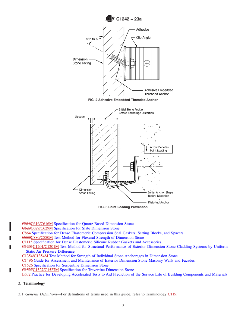 REDLINE ASTM C1242-23a - Standard Guide for  Selection, Design, and Installation of Dimension Stone Attachment  Systems