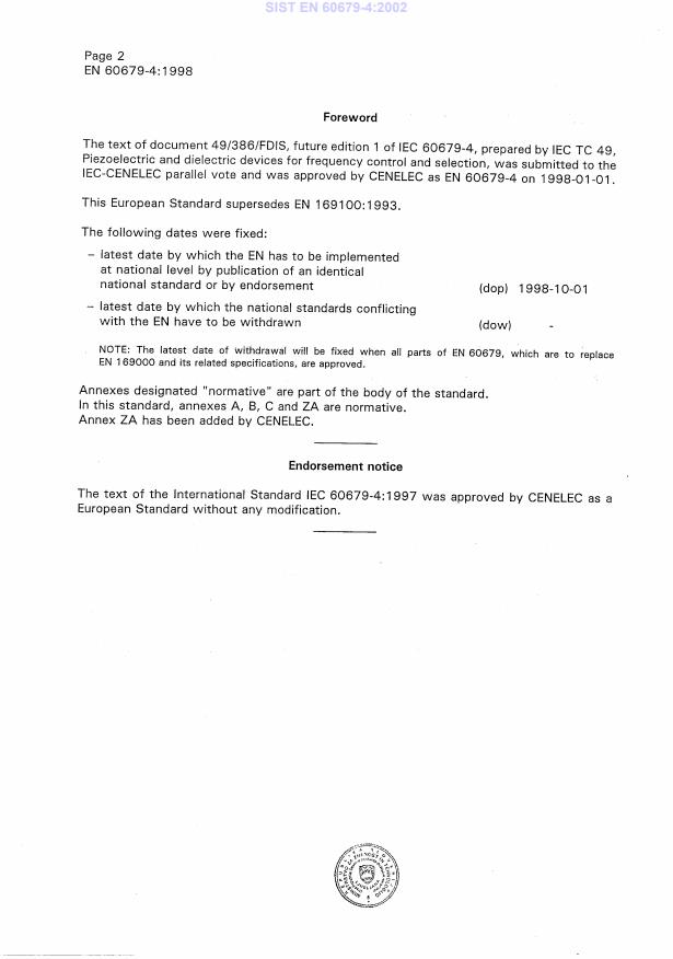 EN 60679-4:1998 EN 60679-4:2002 - Page 4 preview