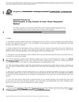 REDLINE ASTM D7569/D7569M-10(2023) - Standard Practice for  Determination of Gas Content of Coal—Direct Desorption  Method