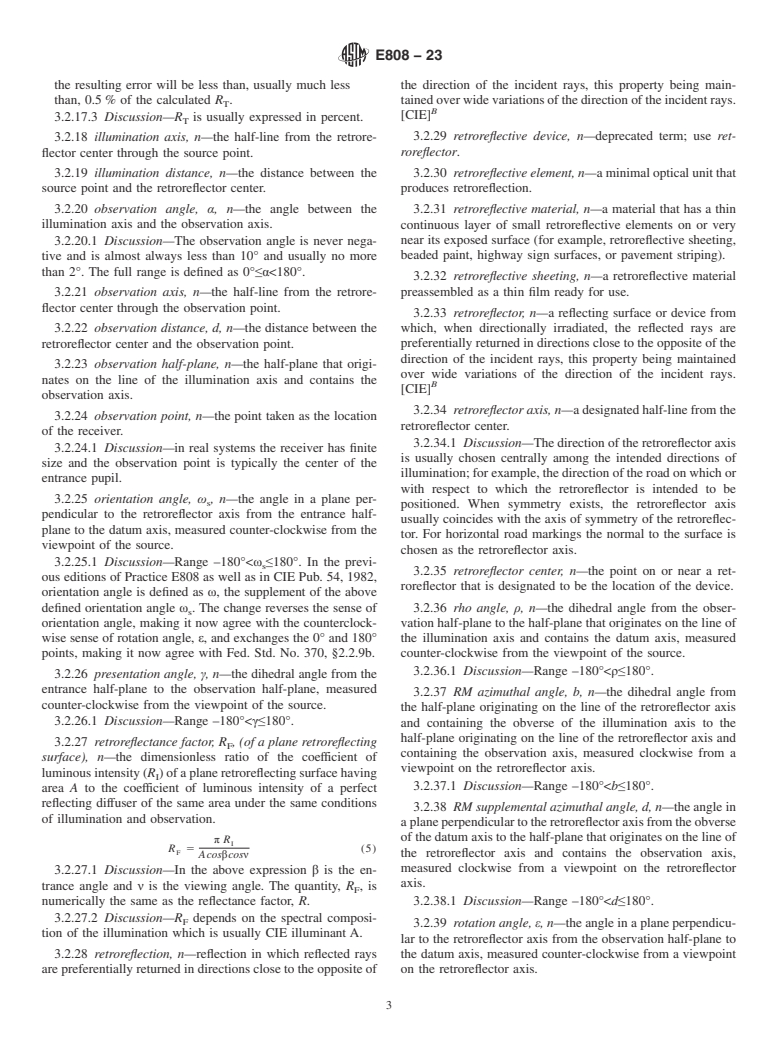 ASTM E808-23 - Standard Practice for Describing Retroreflection