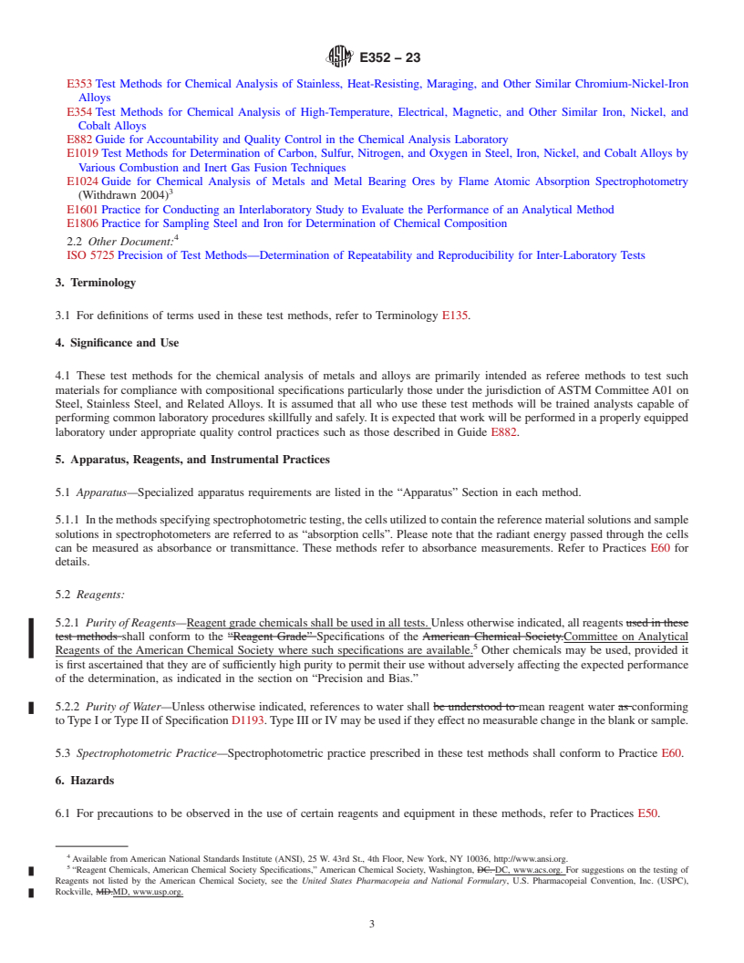 REDLINE ASTM E352-23 - Standard Test Methods for Chemical Analysis of Tool Steels and Other Similar Medium-  and High-Alloy Steels