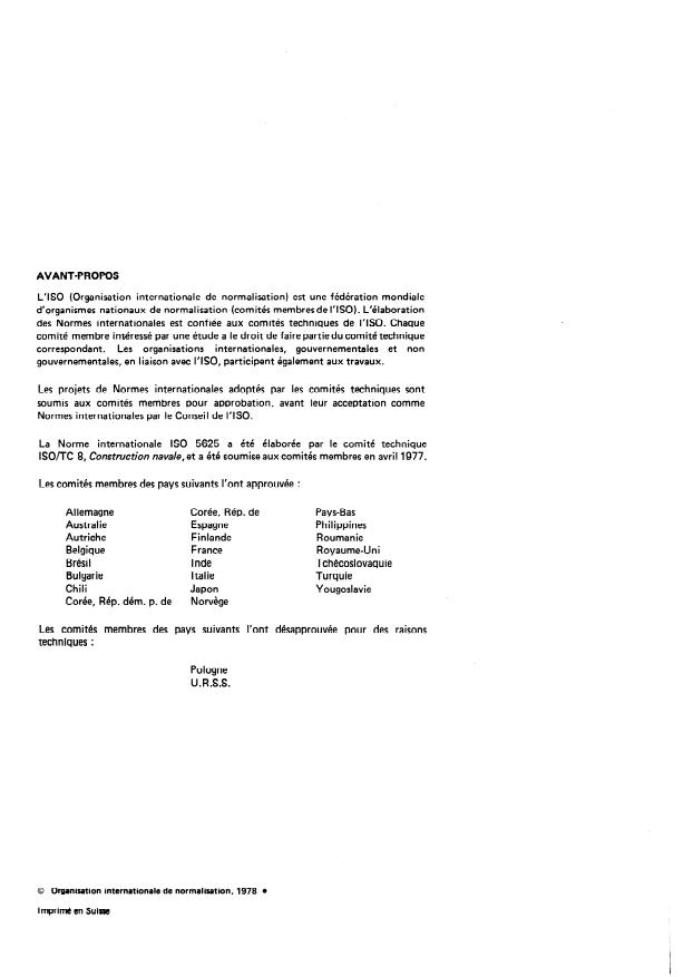 ISO 5625:1978 ISO 5625:1978 - Construction navale -- Passages de cloison ou de pont a brides réalisés par soudage pour tuyauteries en acier -- PN 6, PN 10 et PN 16 - Page 2 preview