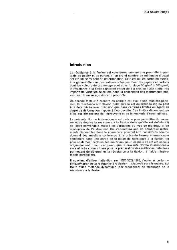 ISO 5628:1990 - Papier et carton -- Détermination de la résistance a la flexion par des méthodes statiques -- Principes généraux