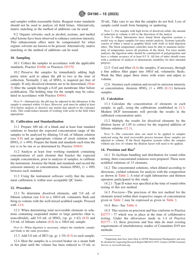 ASTM D4190-15(2023) - Standard Test Method for  Elements in Water by Direct-Current  Plasma Atomic Emission   Spectroscopy