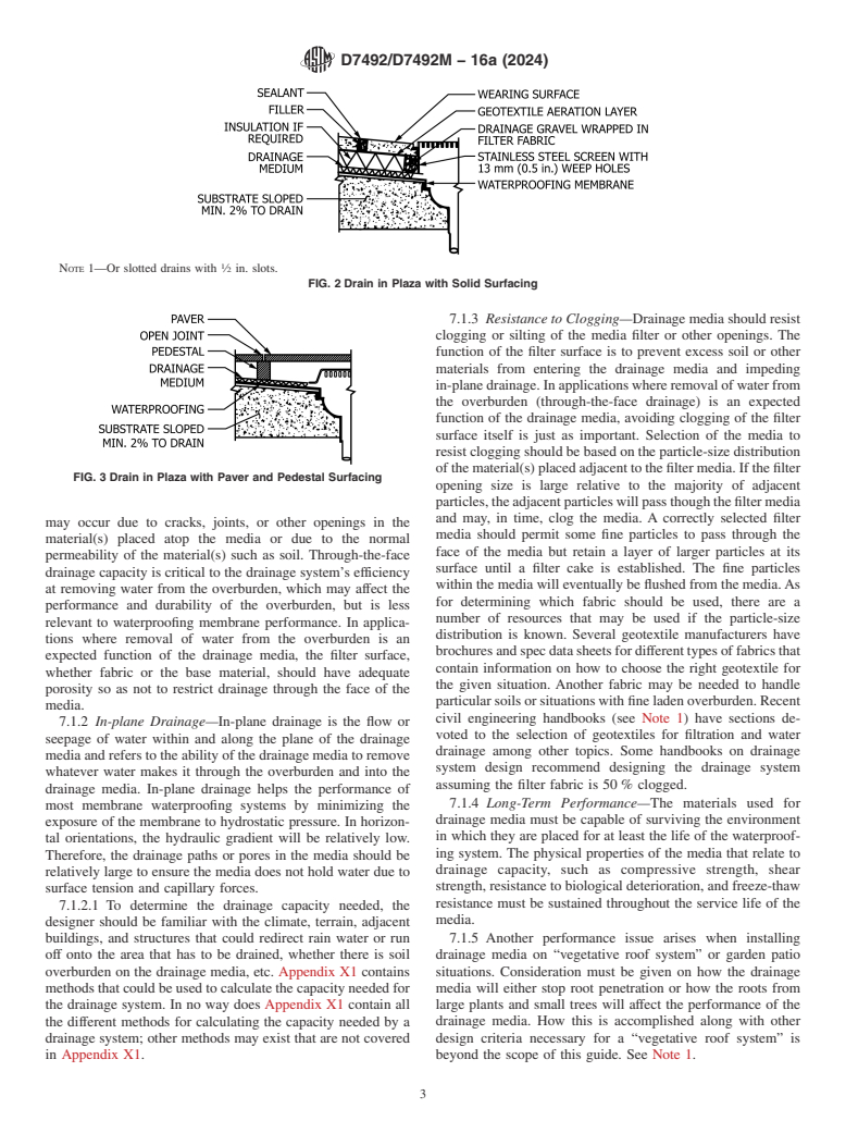 ASTM D7492/D7492M-16a(2024) - Standard Guide for  Use of Drainage System Media with Waterproofing Systems