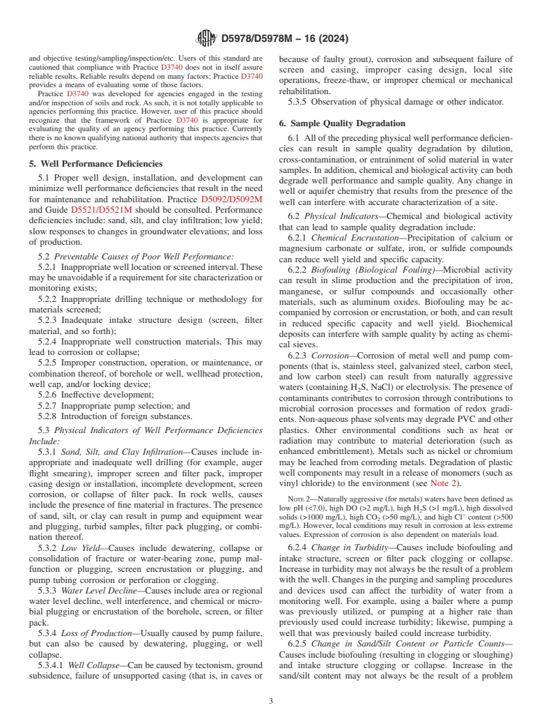 ASTM D5978/D5978M-16(2024) - Standard Guide for Maintenance and Rehabilitation of Groundwater Monitoring Wells