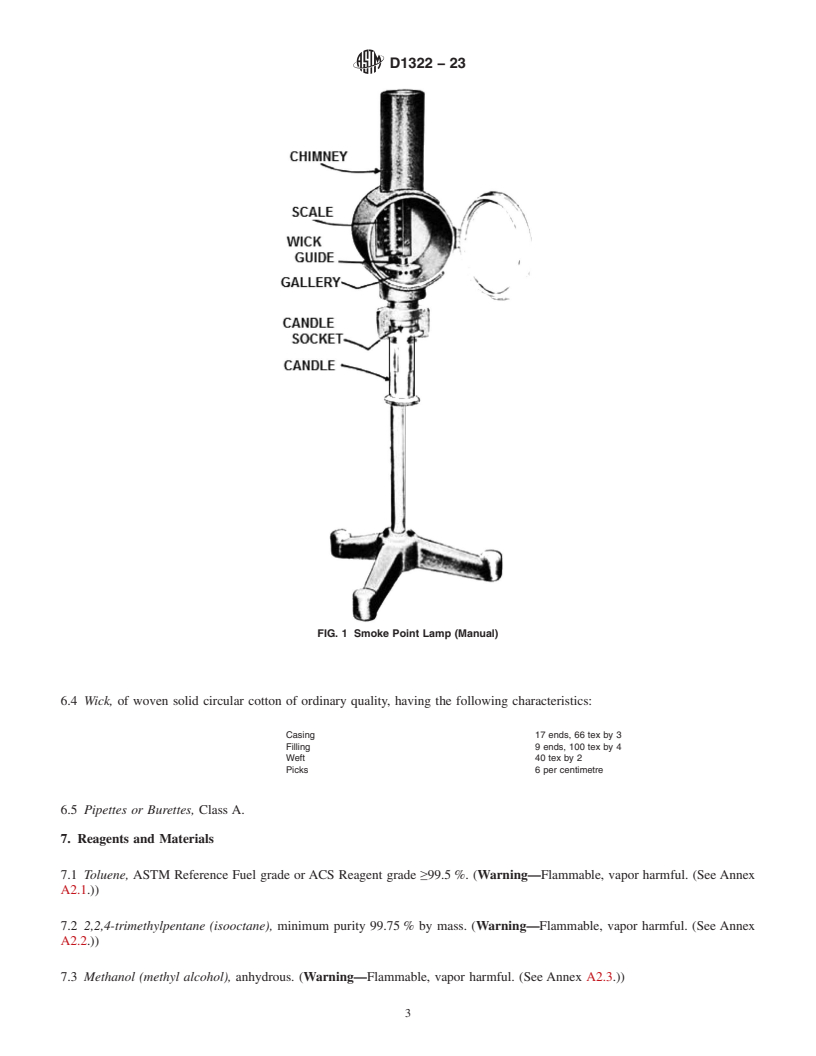 REDLINE ASTM D1322-23 - Standard Test Method for Smoke Point of Kerosene and Aviation Turbine Fuel