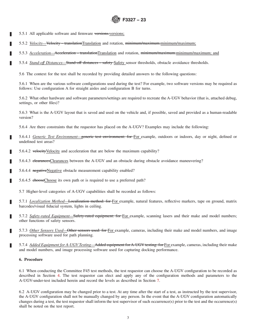 REDLINE ASTM F3327-23 - Standard Practice for Recording the A-UGV Test Configuration