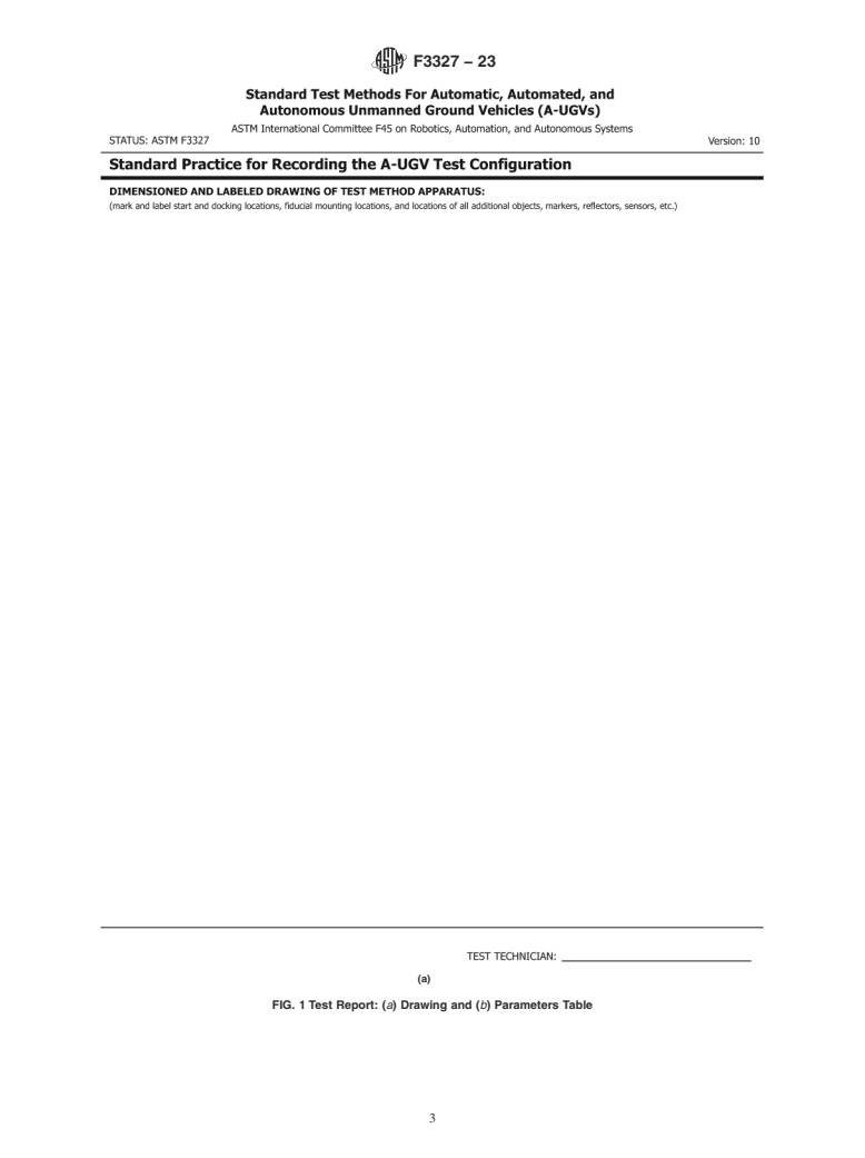 ASTM F3327-23 - Standard Practice for Recording the A-UGV Test Configuration