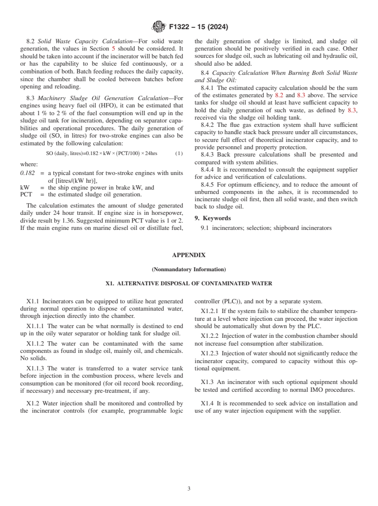 ASTM F1322-15(2024) - Standard Guide for  Selection of Shipboard Incinerators