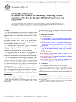 ASTM F2249-24 - Standard Specification for  In-Service Test Methods for Temporary Grounding Jumper Assemblies  Used on De-Energized Electric Power Lines and Equipment