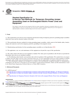 REDLINE ASTM F2249-24 - Standard Specification for  In-Service Test Methods for Temporary Grounding Jumper Assemblies  Used on De-Energized Electric Power Lines and Equipment