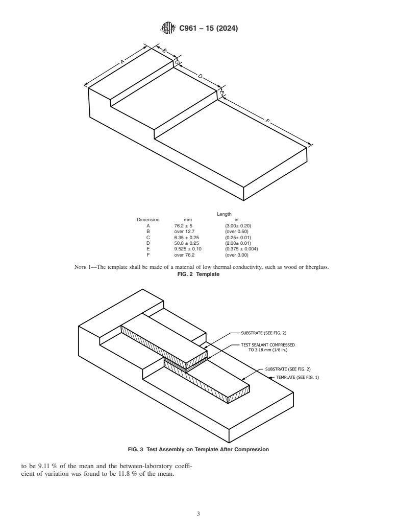 ASTM C961-15(2024) - Standard Test Method for  Lap Shear Strength of Sealants