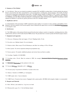 ASTM D8154-24 REDLINE ASTM D8154-24 - Standard Test Methods for <sup>1</sup>H-NMR Determination of Ketone-Ethylene-Ester and Polyvinyl Chloride Contents in KEE-PVC Roofing Fabrics - Page 2 preview