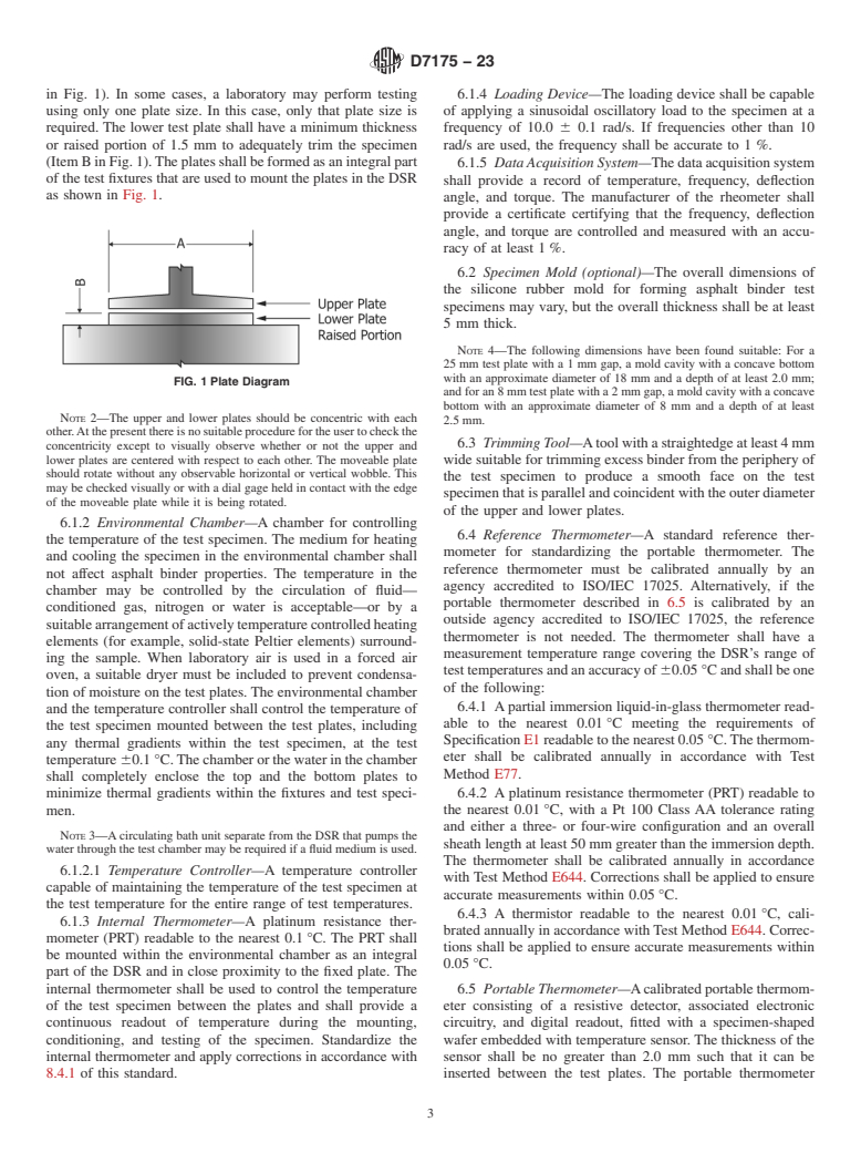 ASTM D7175-23 - Standard Test Method for  Determining the Rheological Properties of Asphalt Binder Using  a Dynamic Shear Rheometer